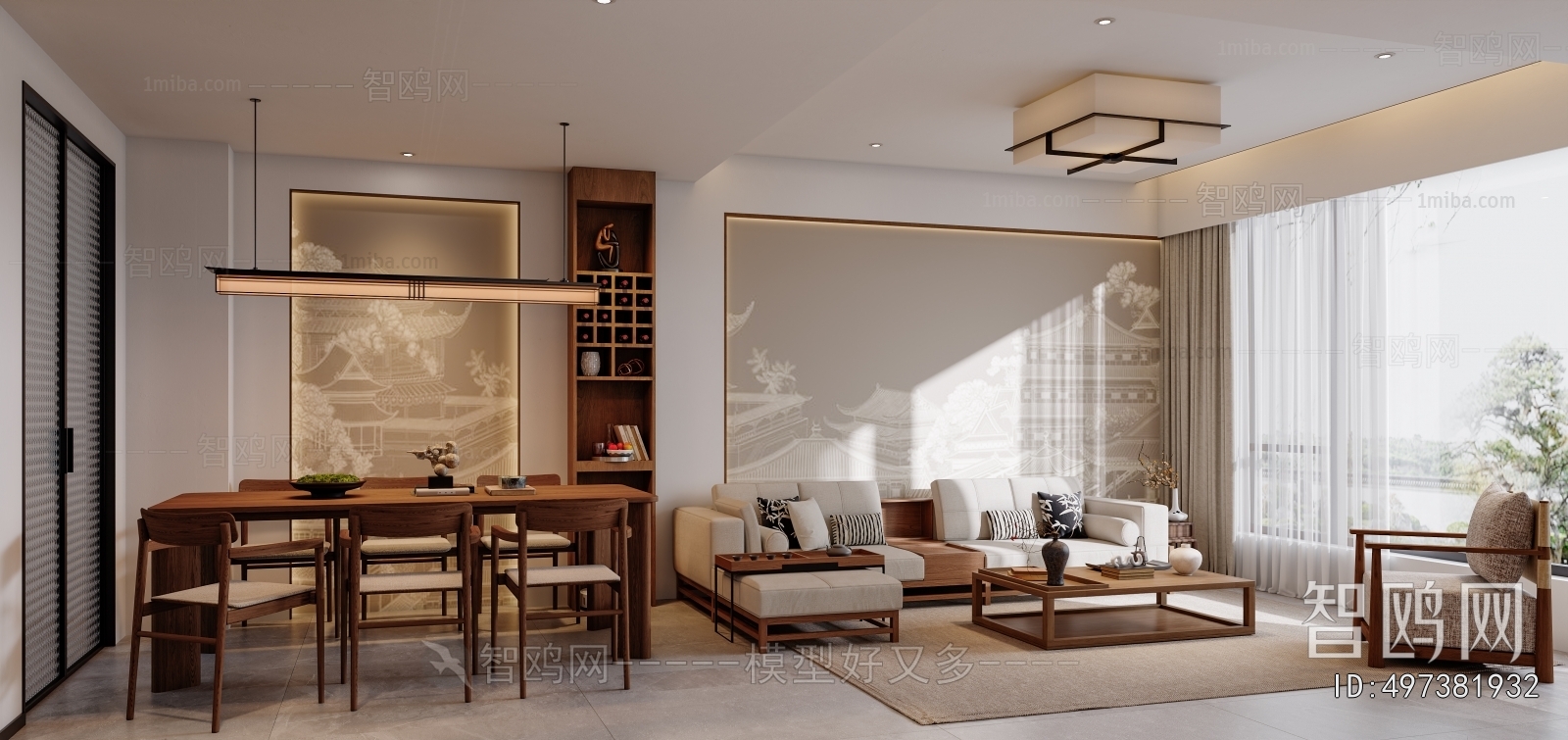 New Chinese Style A Living Room