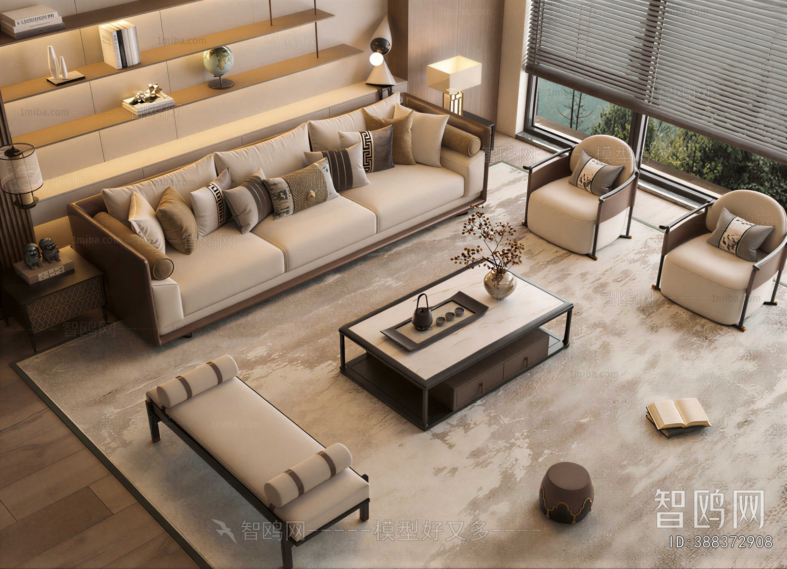 New Chinese Style Sofa Combination