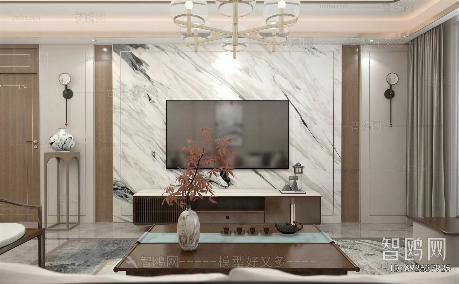 New Chinese Style TV Wall