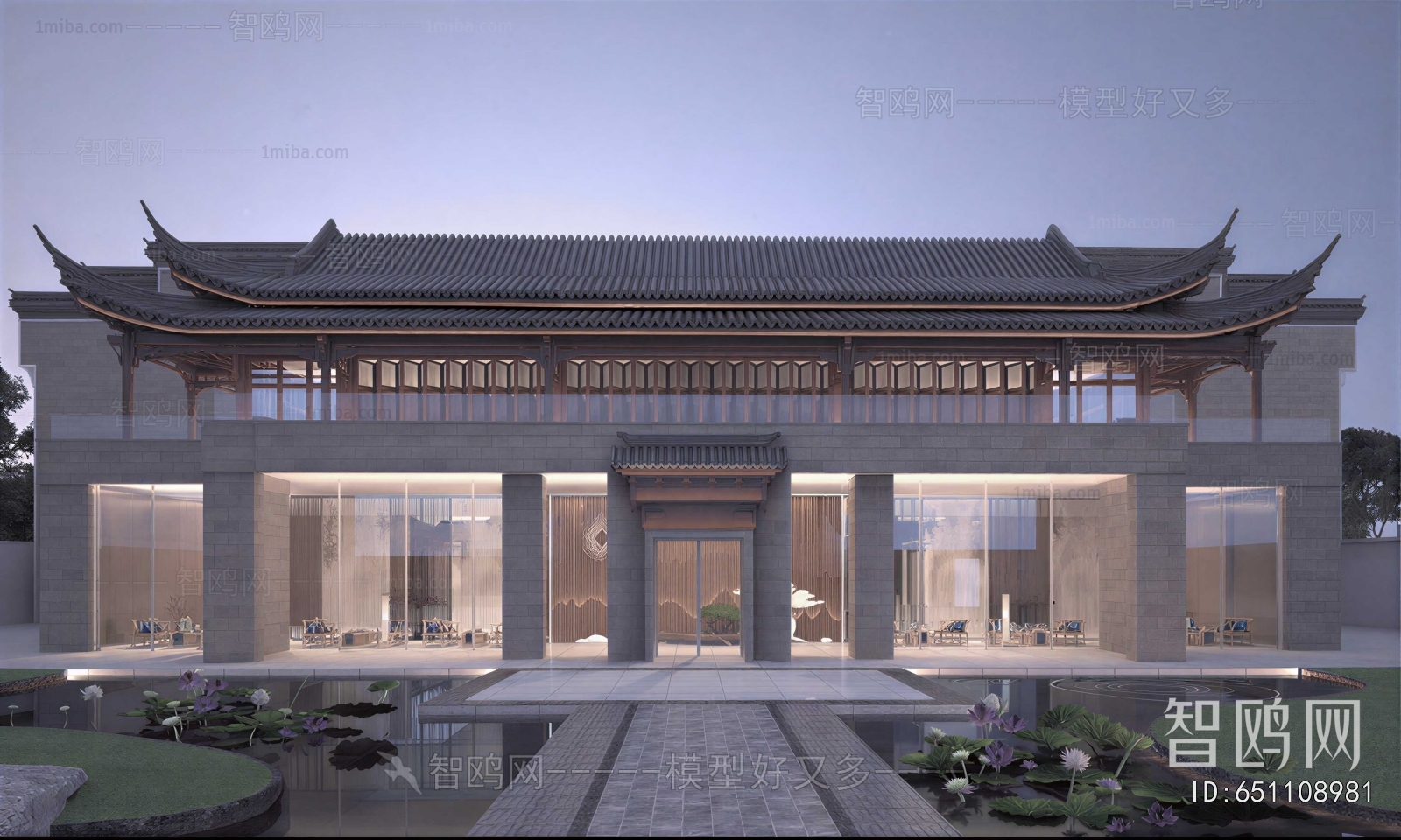 New Chinese Style Appearance Of Commercial Building