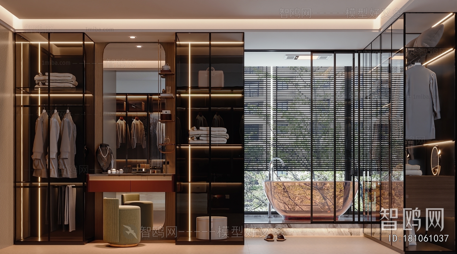 Wabi-sabi Style Clothes Storage Area