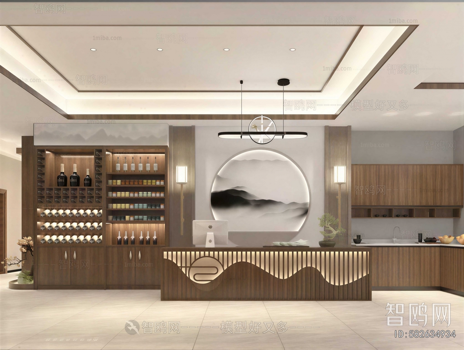 New Chinese Style Office Reception Desk