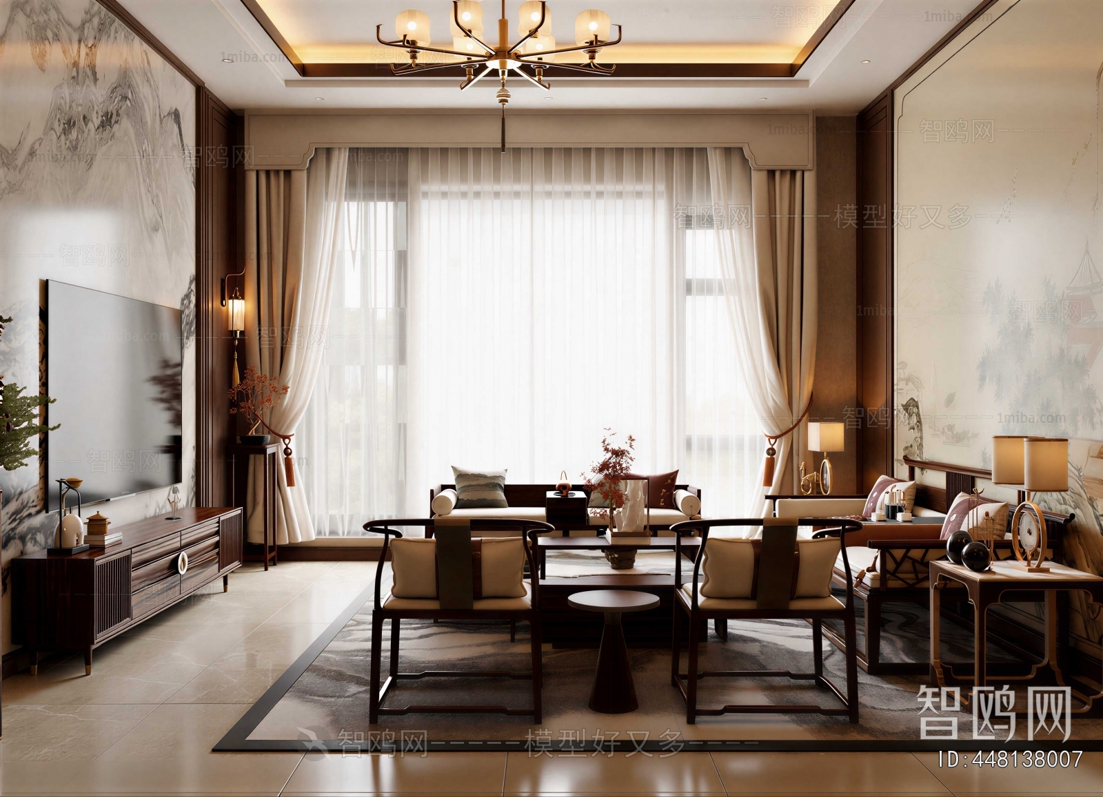 New Chinese Style A Living Room