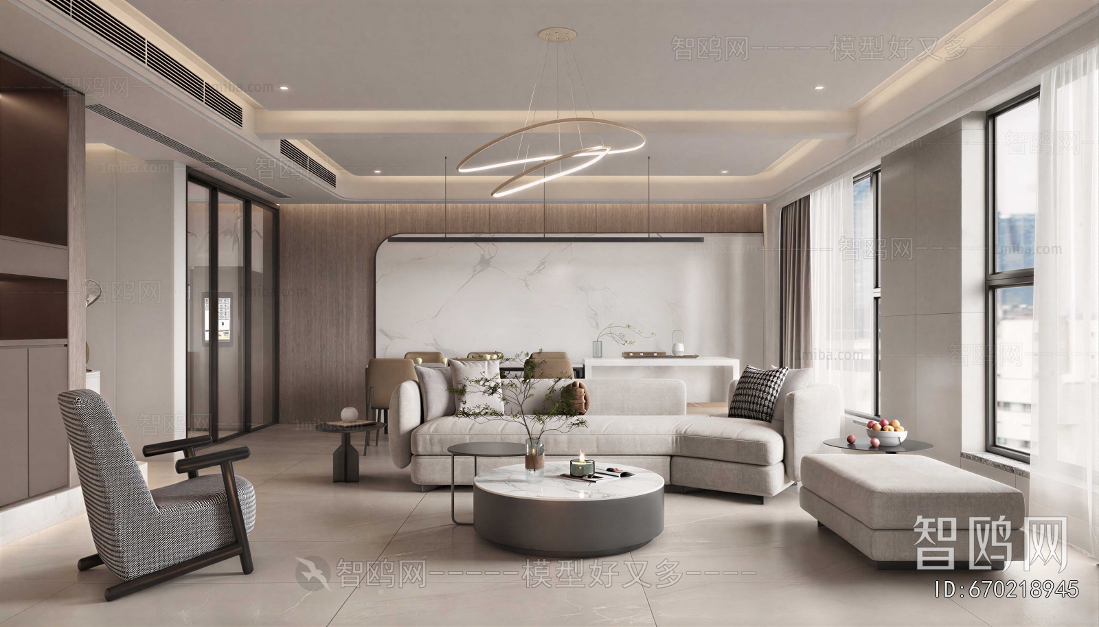 New Chinese Style A Living Room