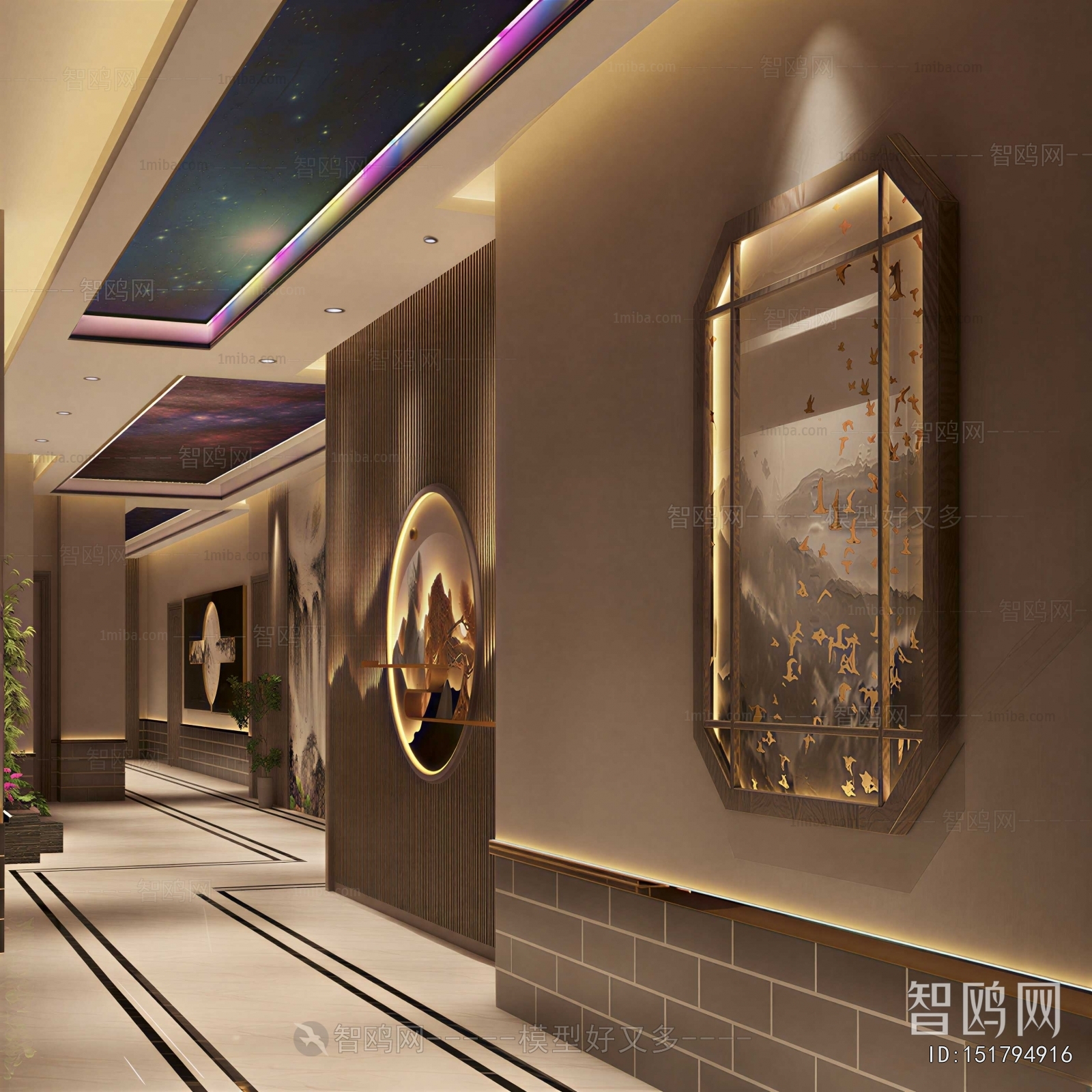 New Chinese Style Office Aisle