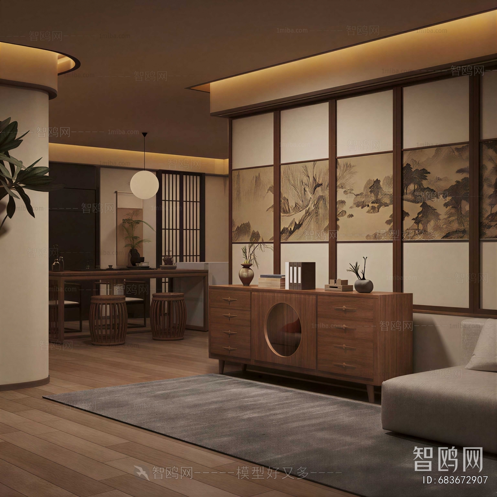 Modern New Chinese Style A Living Room
