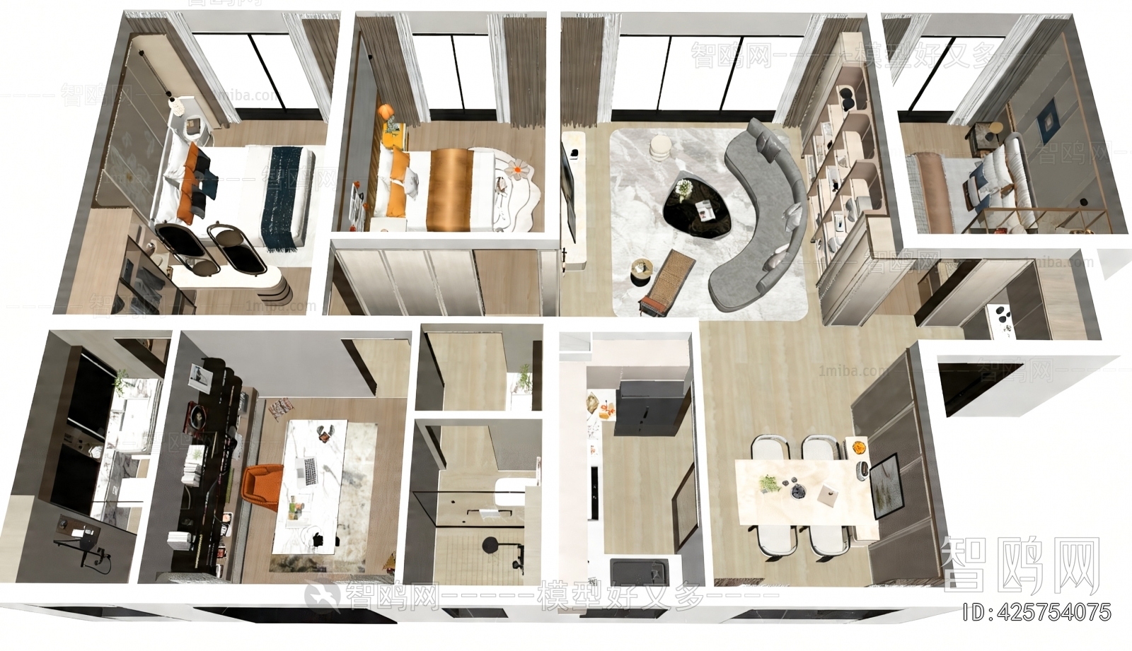 Modern A Bird's-eye View Of Home Decoration