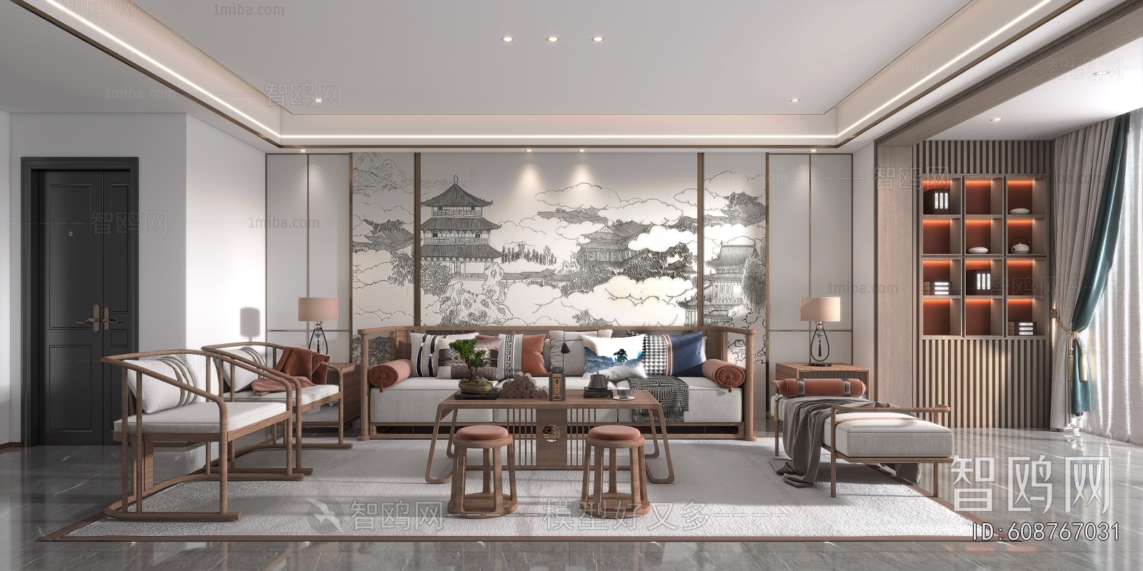 New Chinese Style A Living Room
