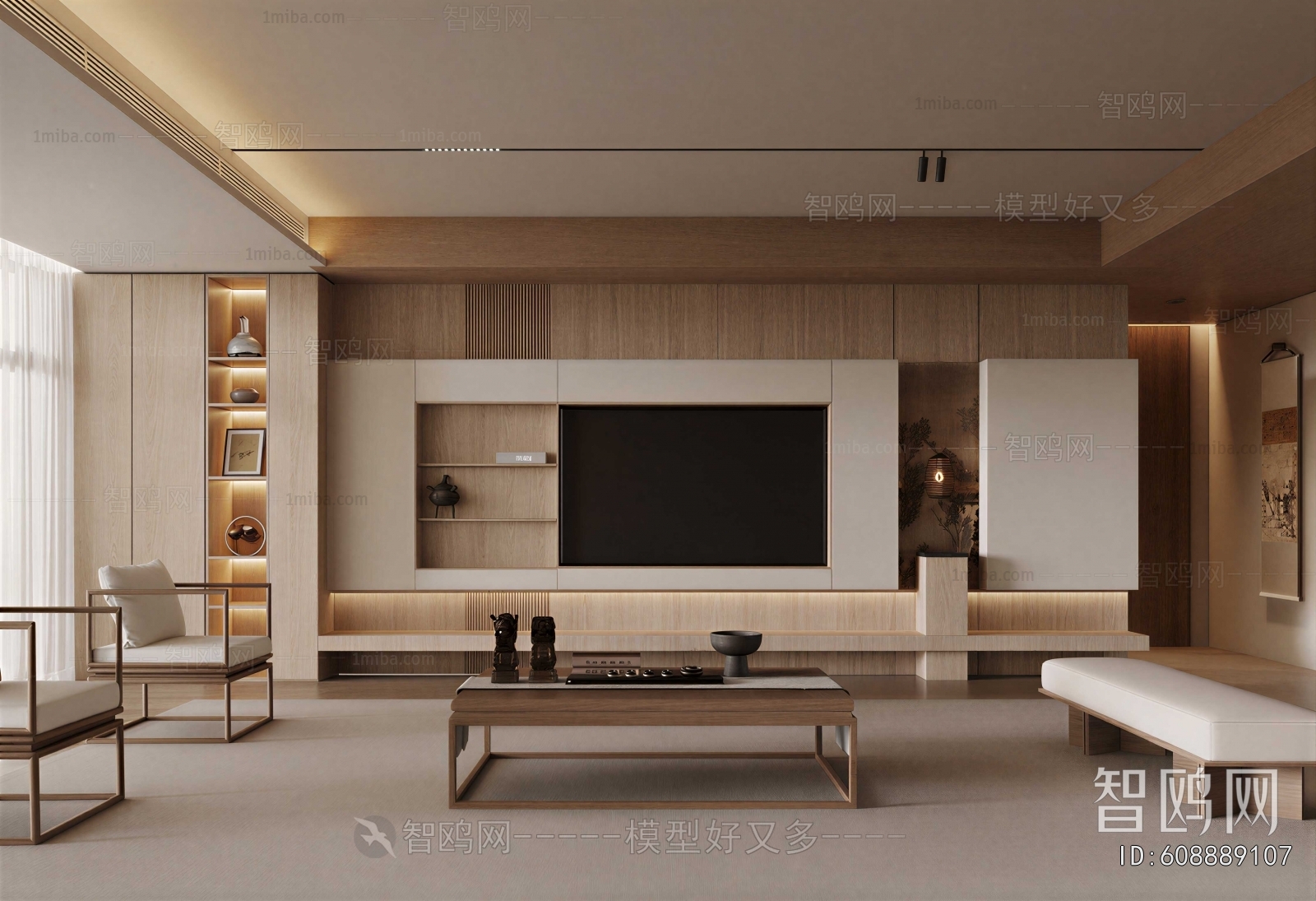 New Chinese Style A Living Room