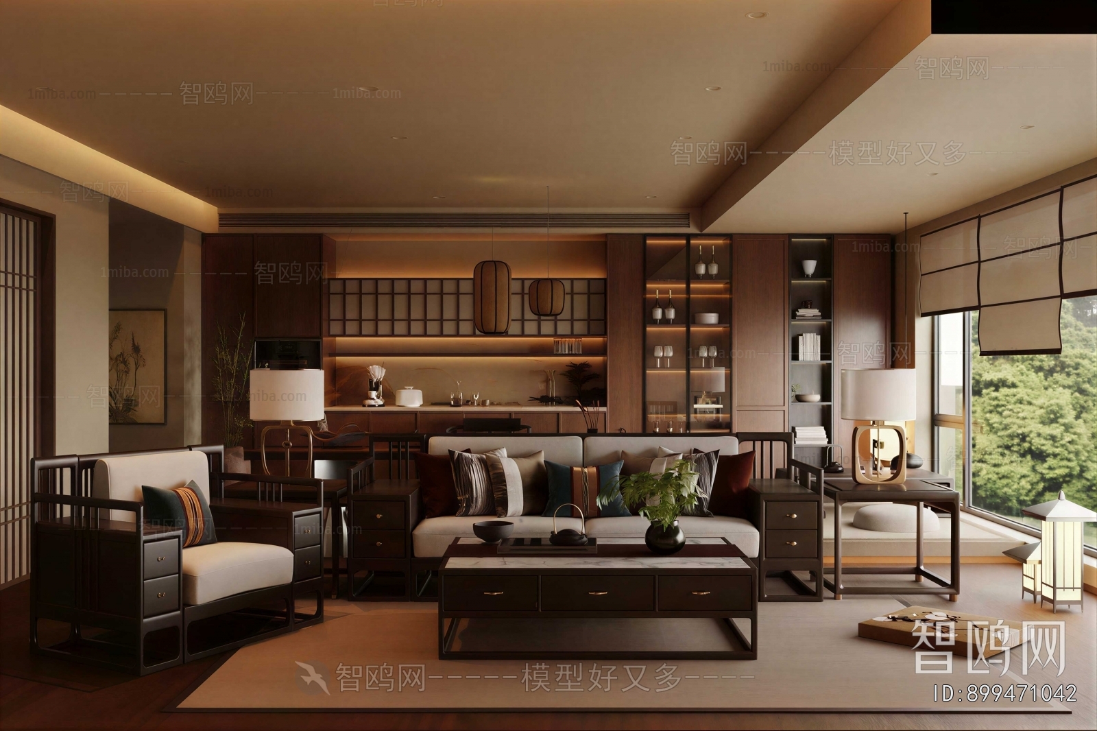 New Chinese Style A Living Room