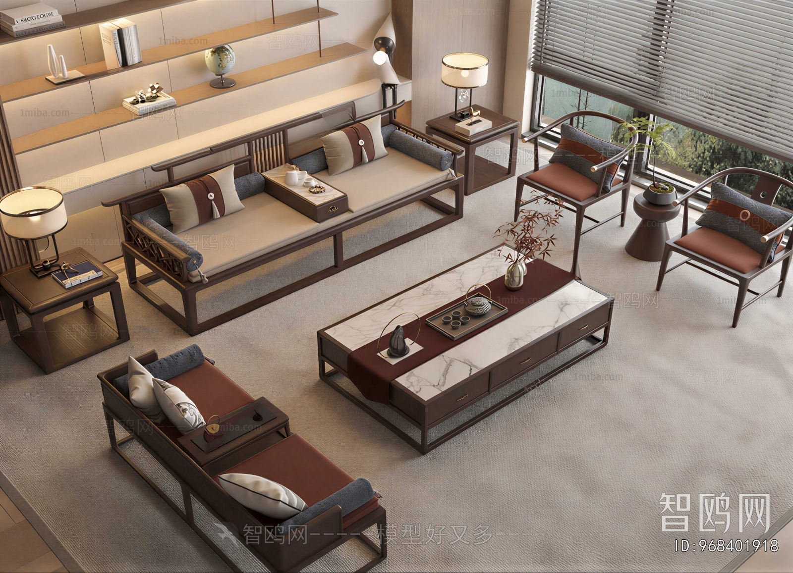 New Chinese Style Sofa Combination