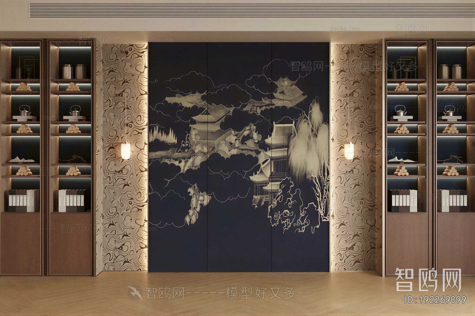 New Chinese Style TV Wall