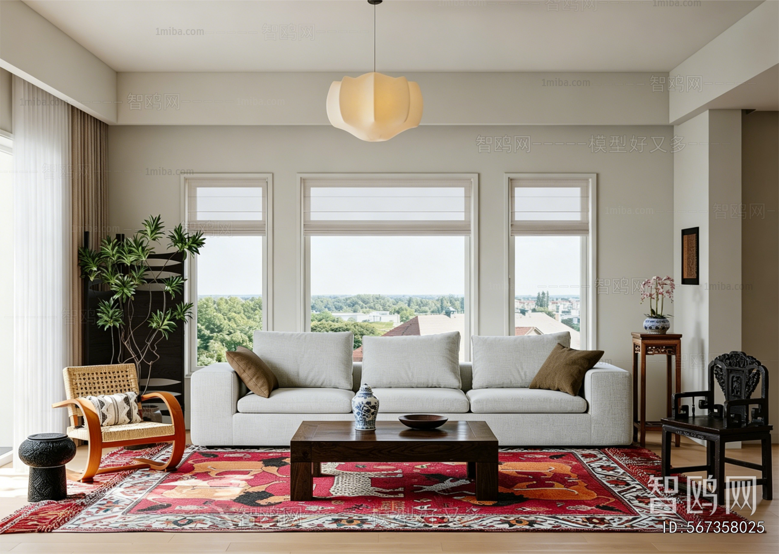 New Chinese Style A Living Room