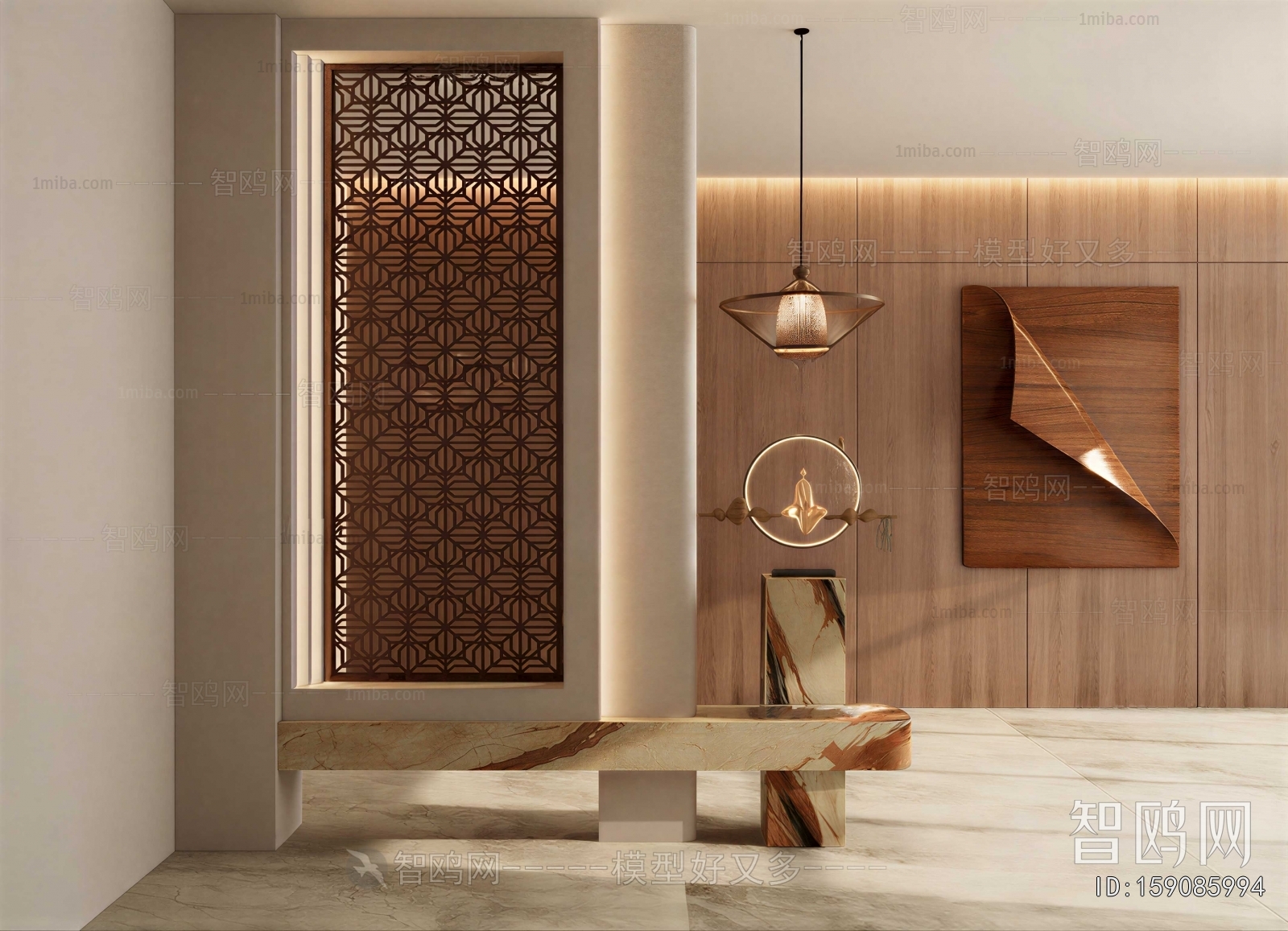 New Chinese Style Entrance Cabinet