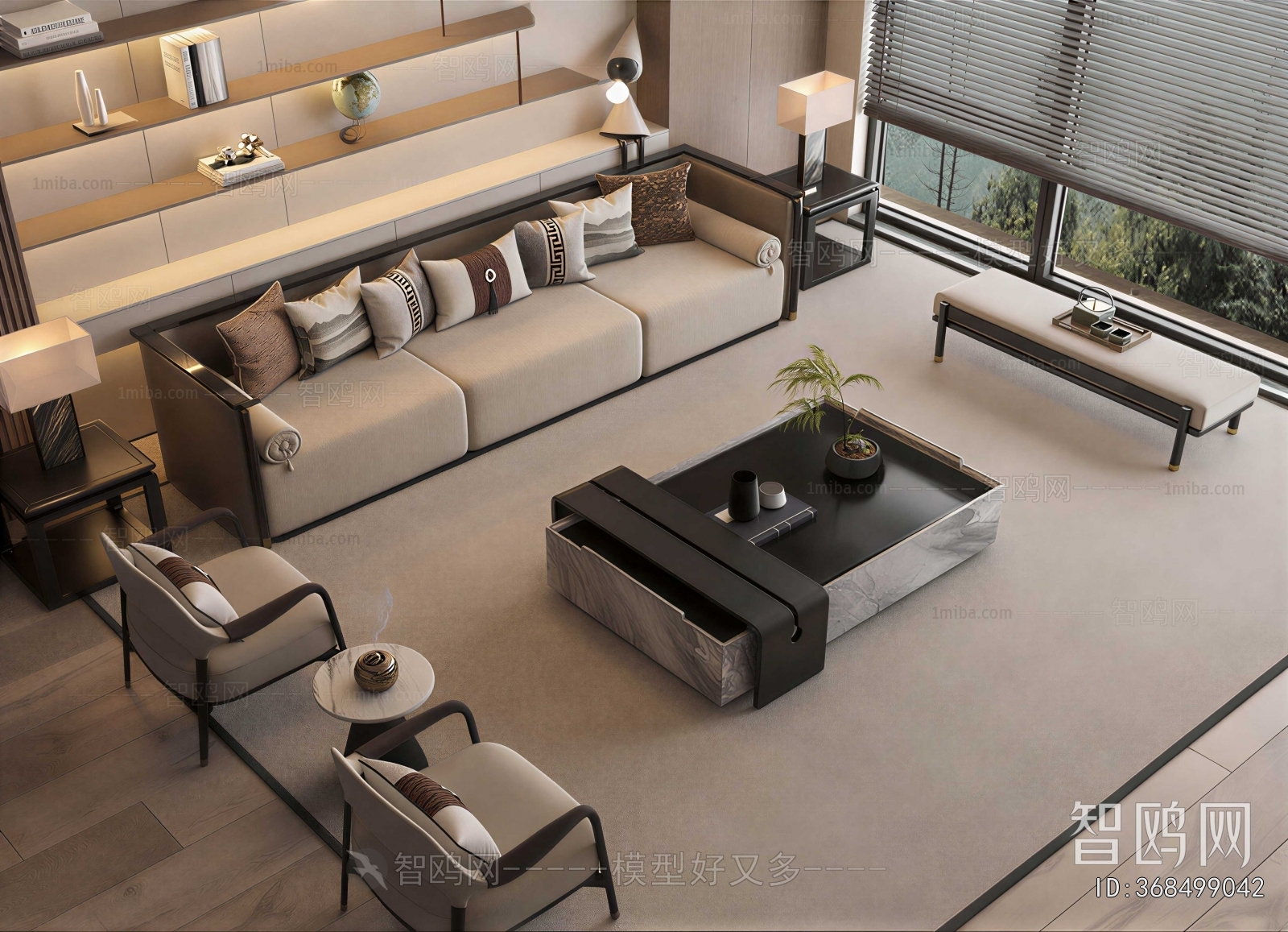 New Chinese Style Sofa Combination