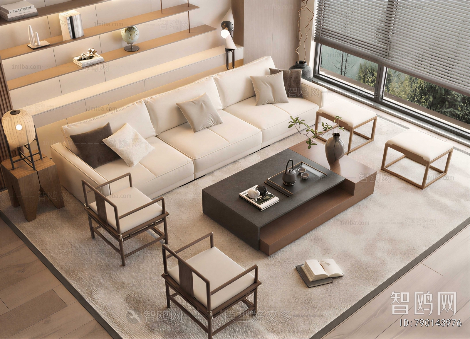 New Chinese Style Sofa Combination