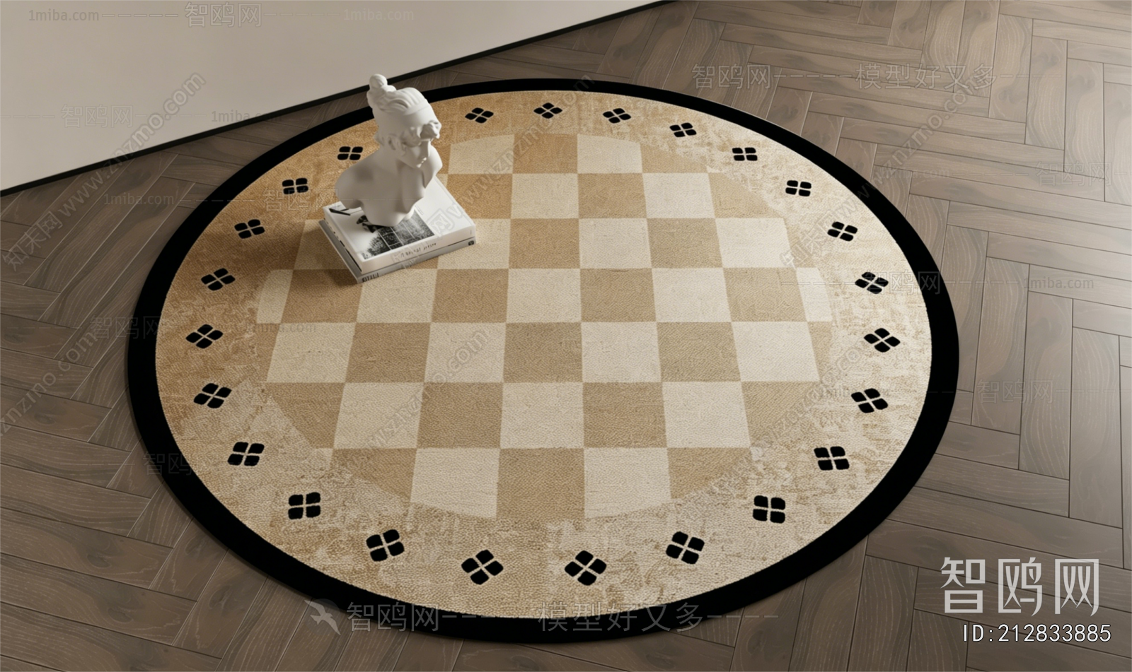 Retro Style Circular Carpet