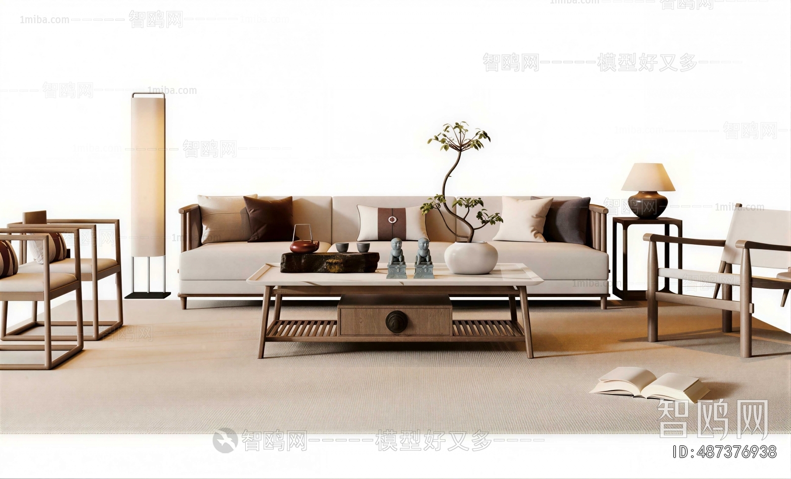New Chinese Style Sofa Combination