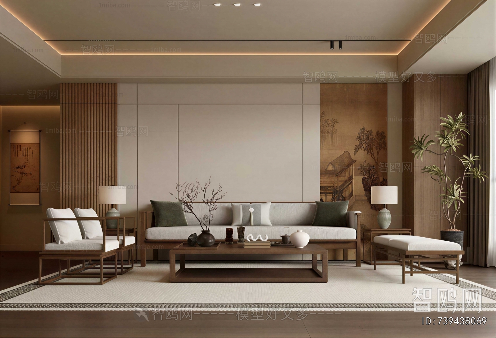 New Chinese Style A Living Room