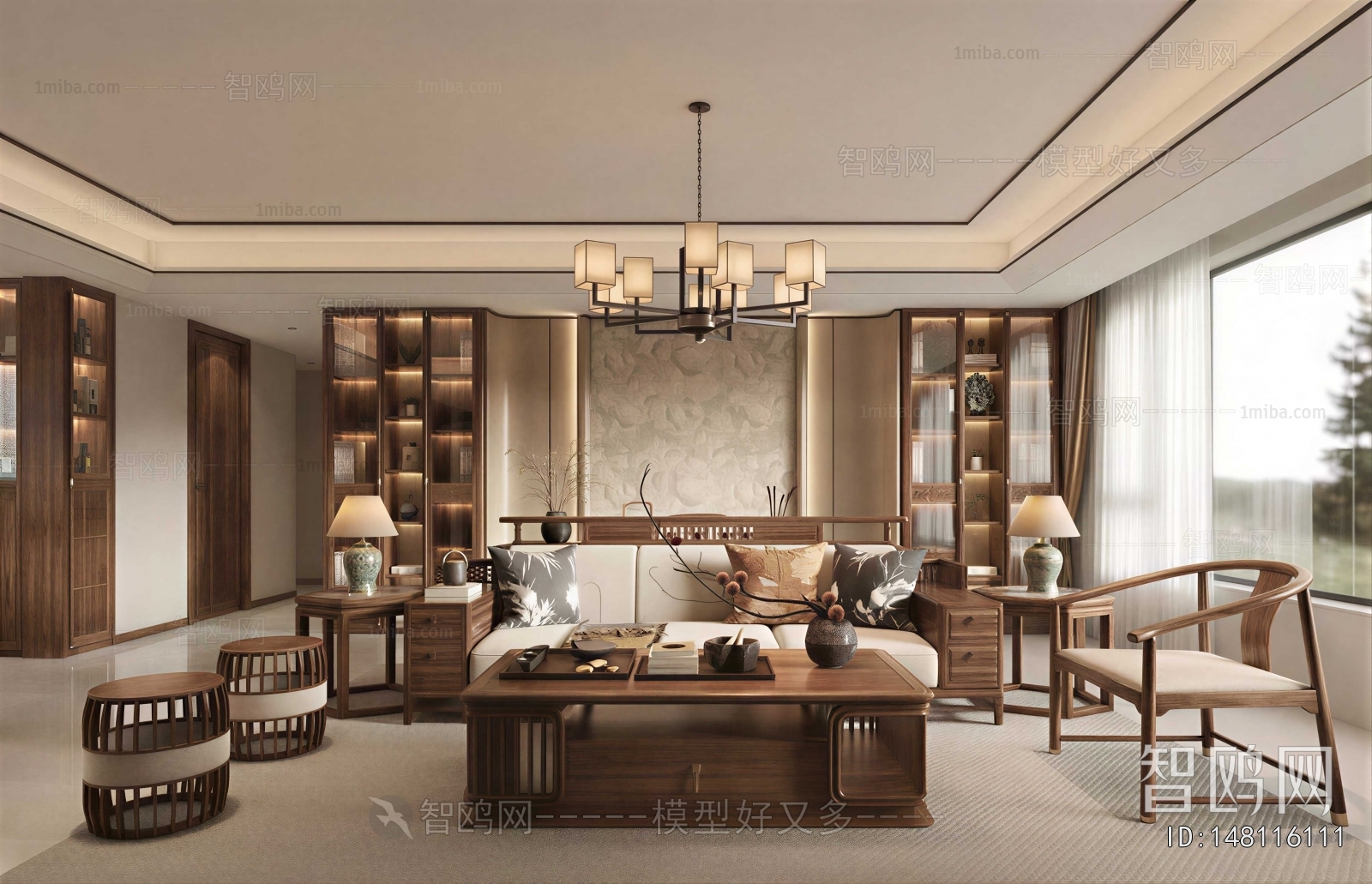 New Chinese Style A Living Room