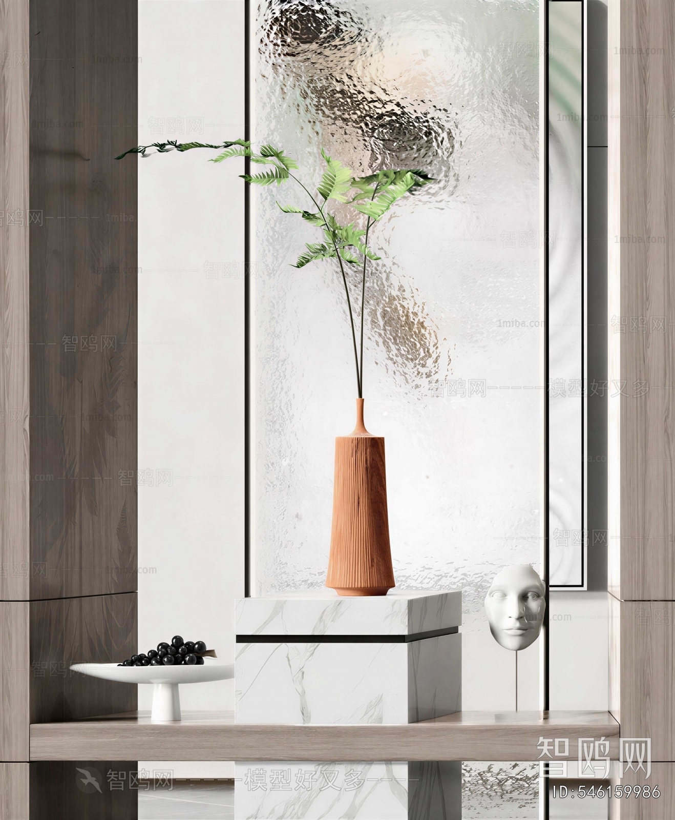 Modern Potted Green Plant