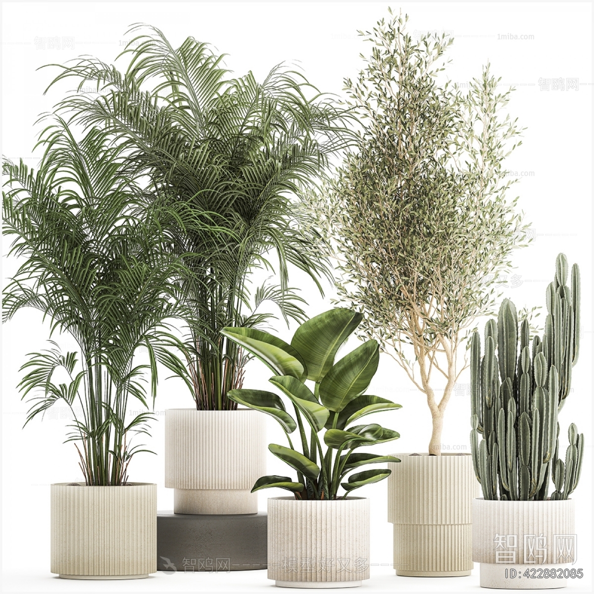 Modern Ground Green Plant Potted Plants