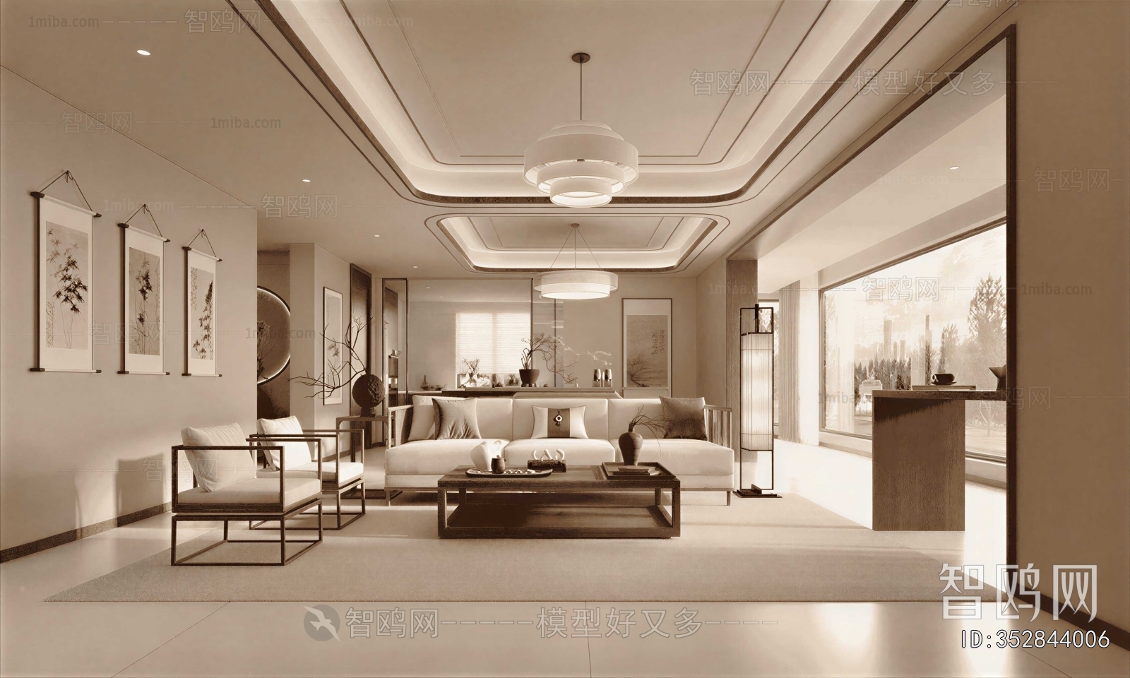 New Chinese Style A Living Room