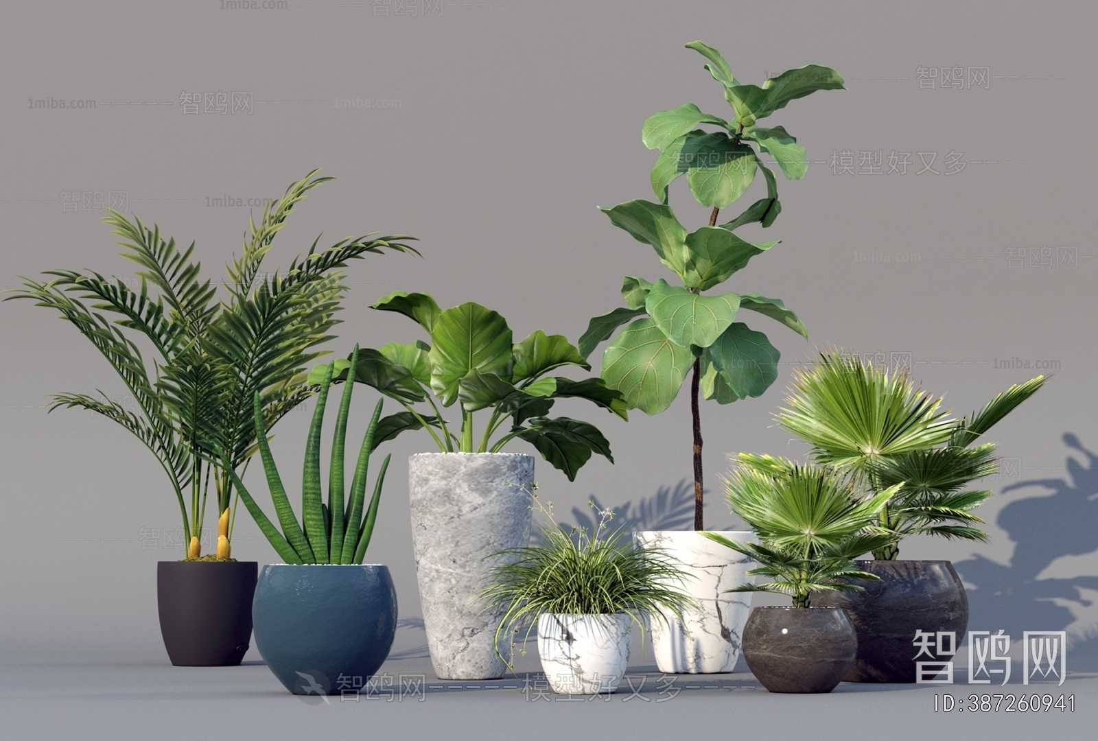 Modern Ground Green Plant Potted Plants