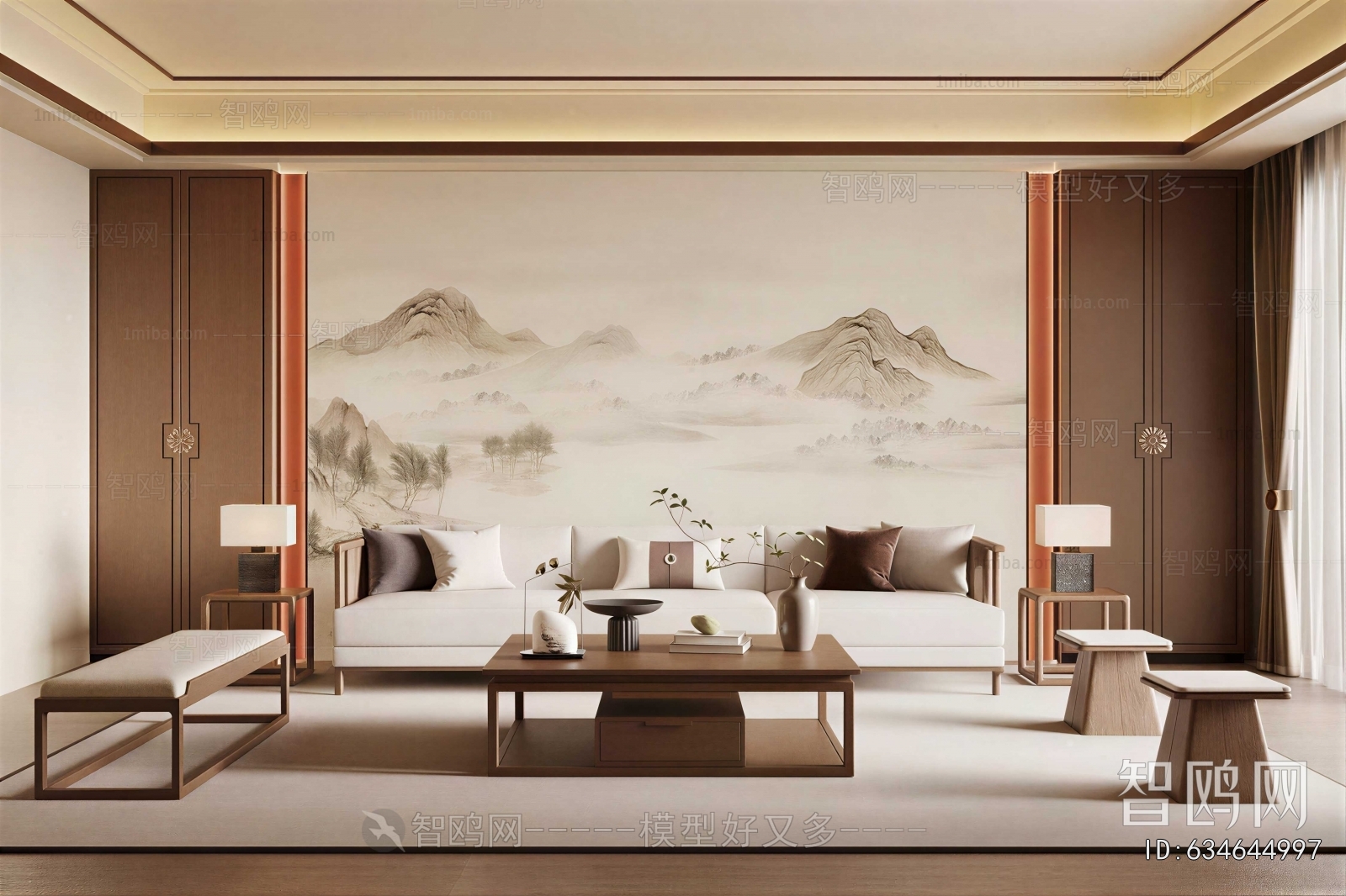 New Chinese Style A Living Room