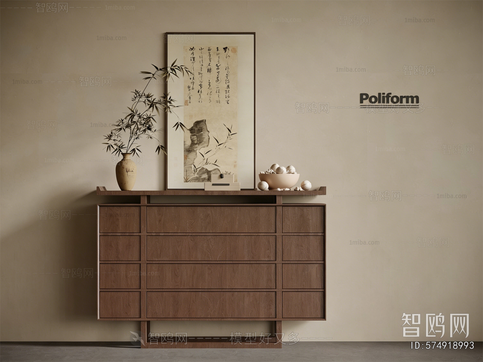 New Chinese Style Side Cabinet
