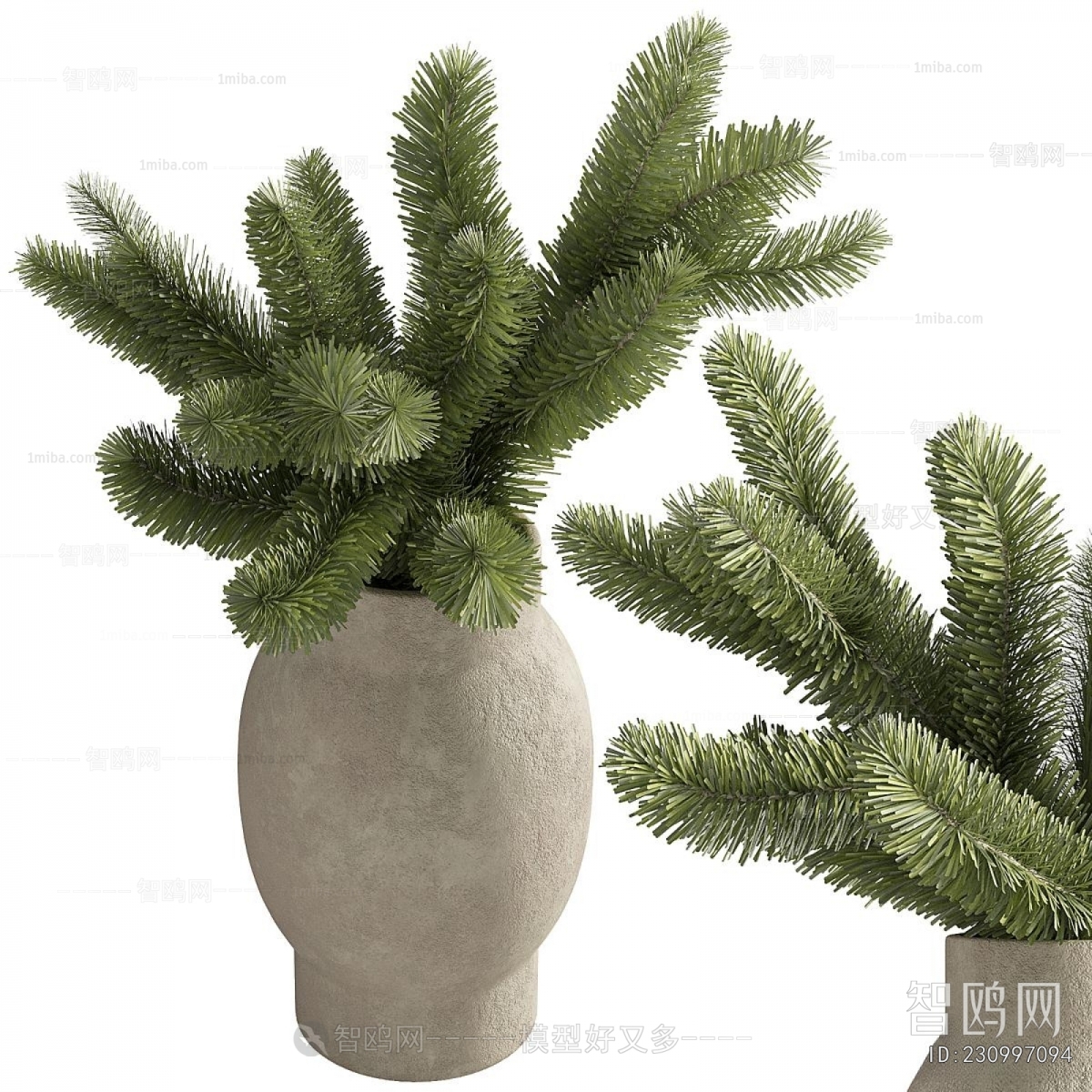 Modern Ground Green Plant Potted Plants