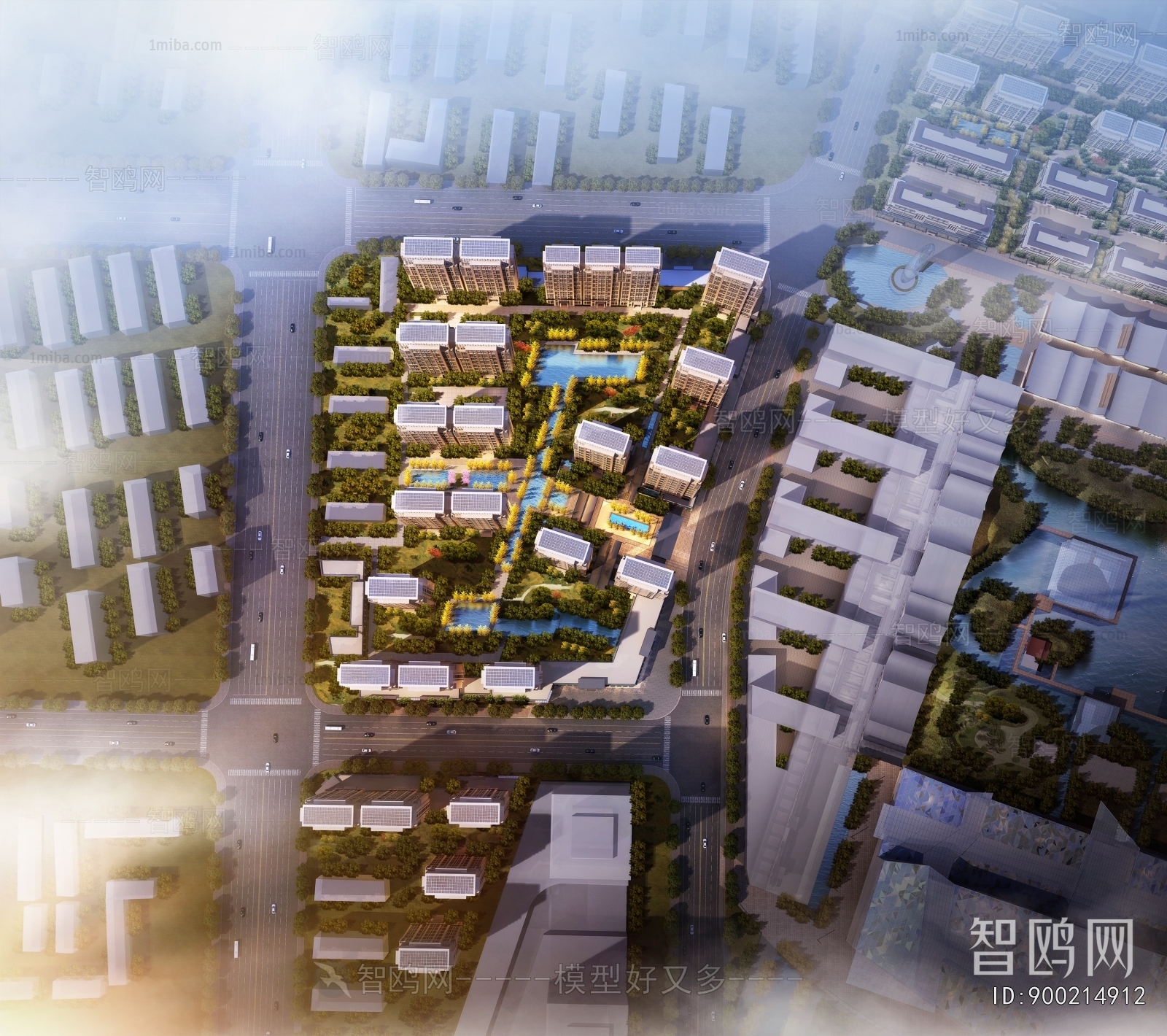 Modern Architectural Bird's-eye View Planning