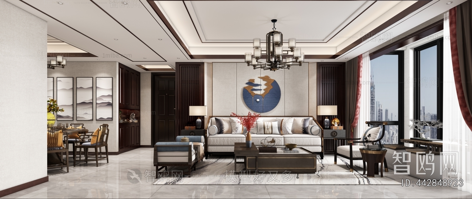 New Chinese Style A Living Room