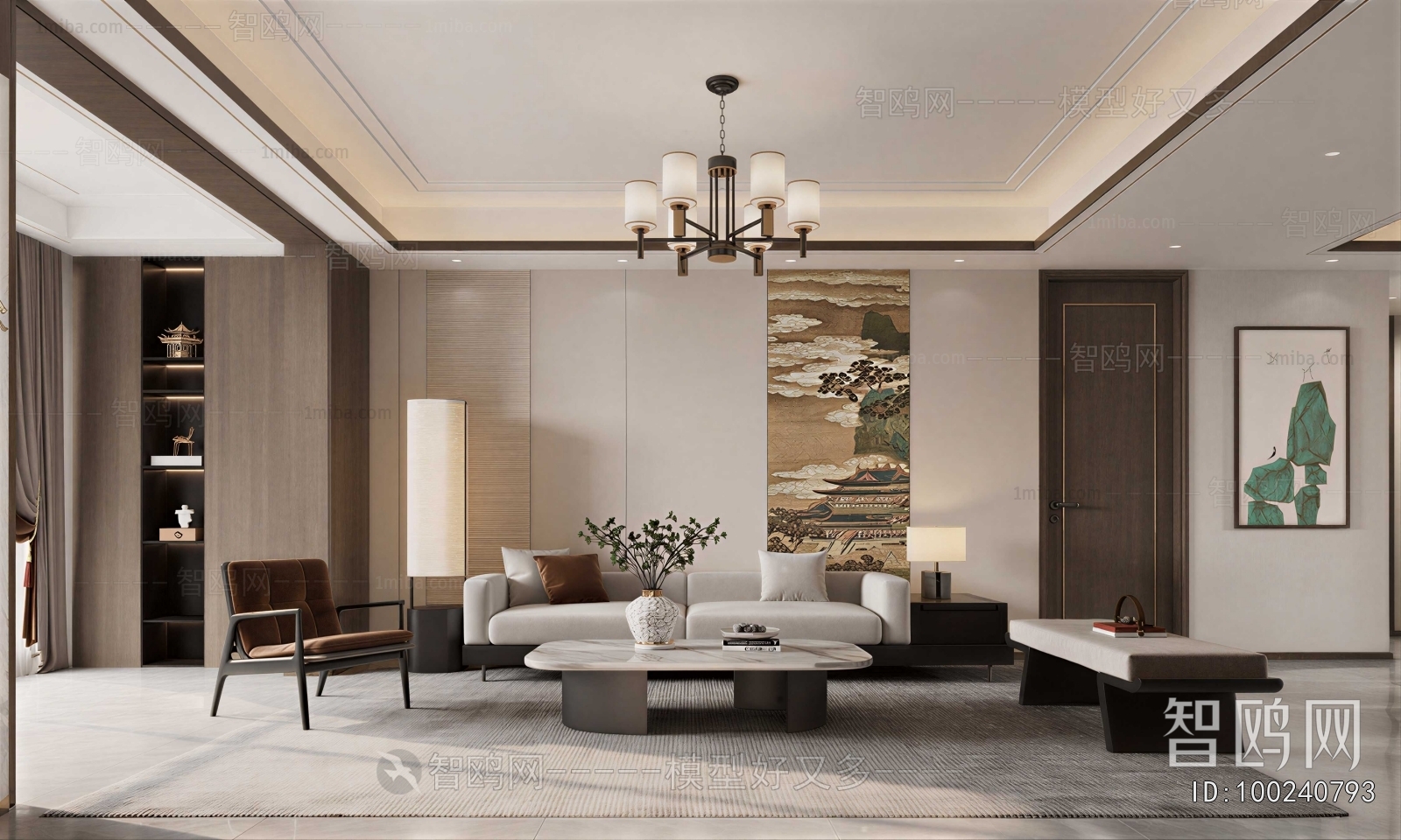 New Chinese Style A Living Room