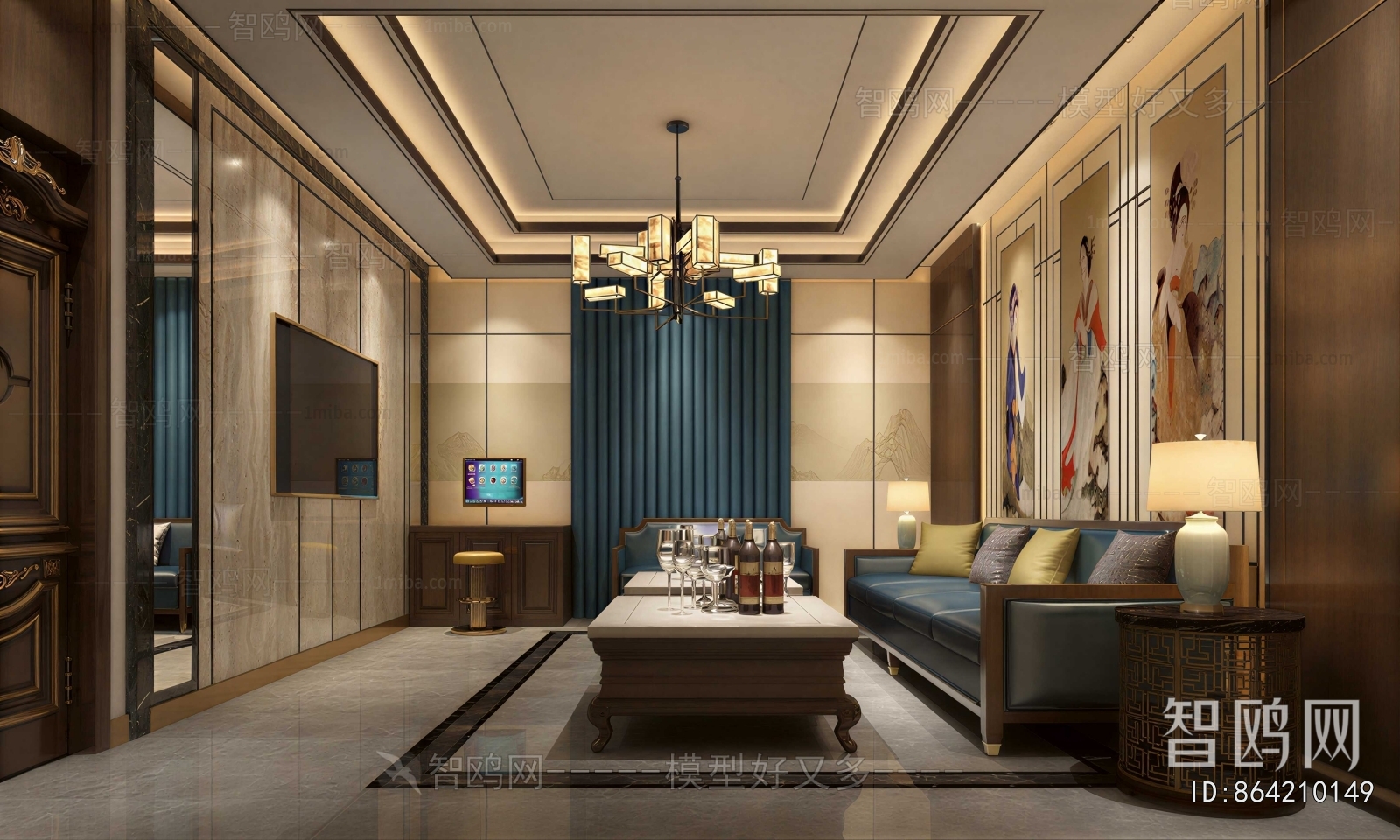 New Chinese Style A Living Room