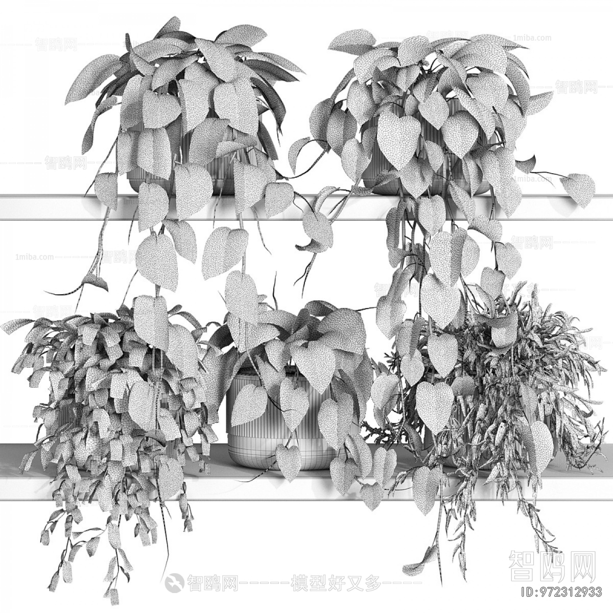 Modern Potted Green Plant