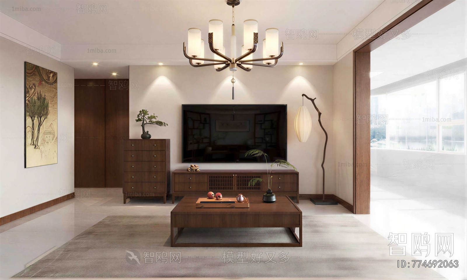 New Chinese Style A Living Room