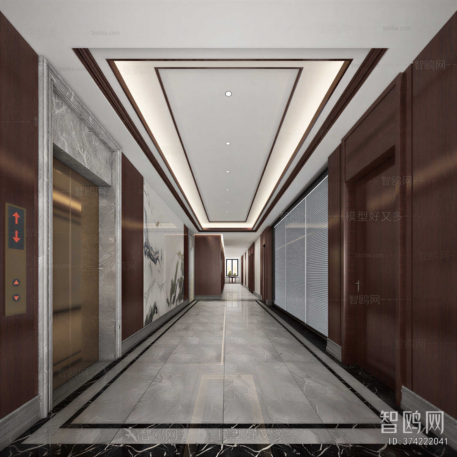 New Chinese Style Office Aisle