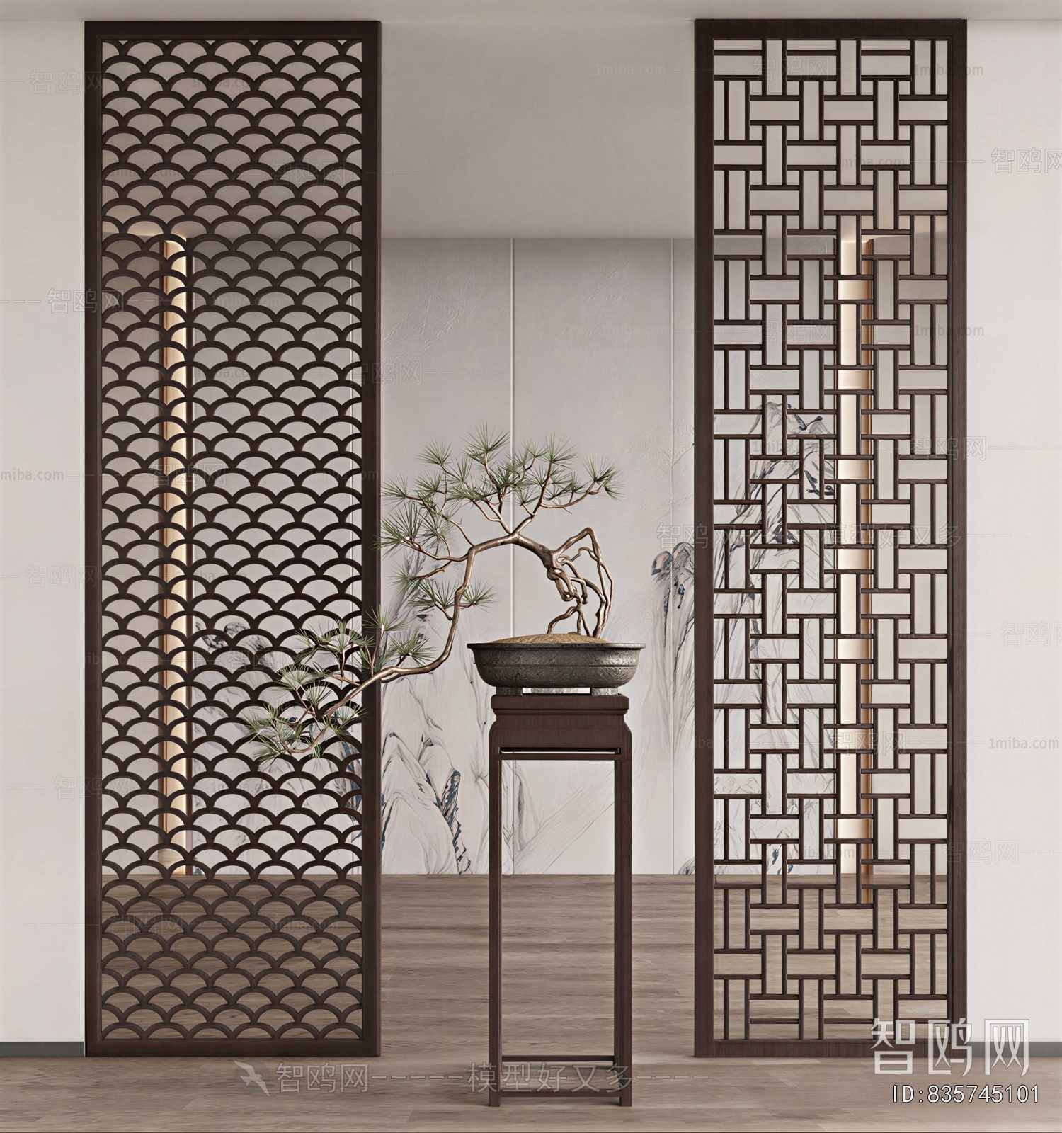New Chinese Style Wooden Screen Partition