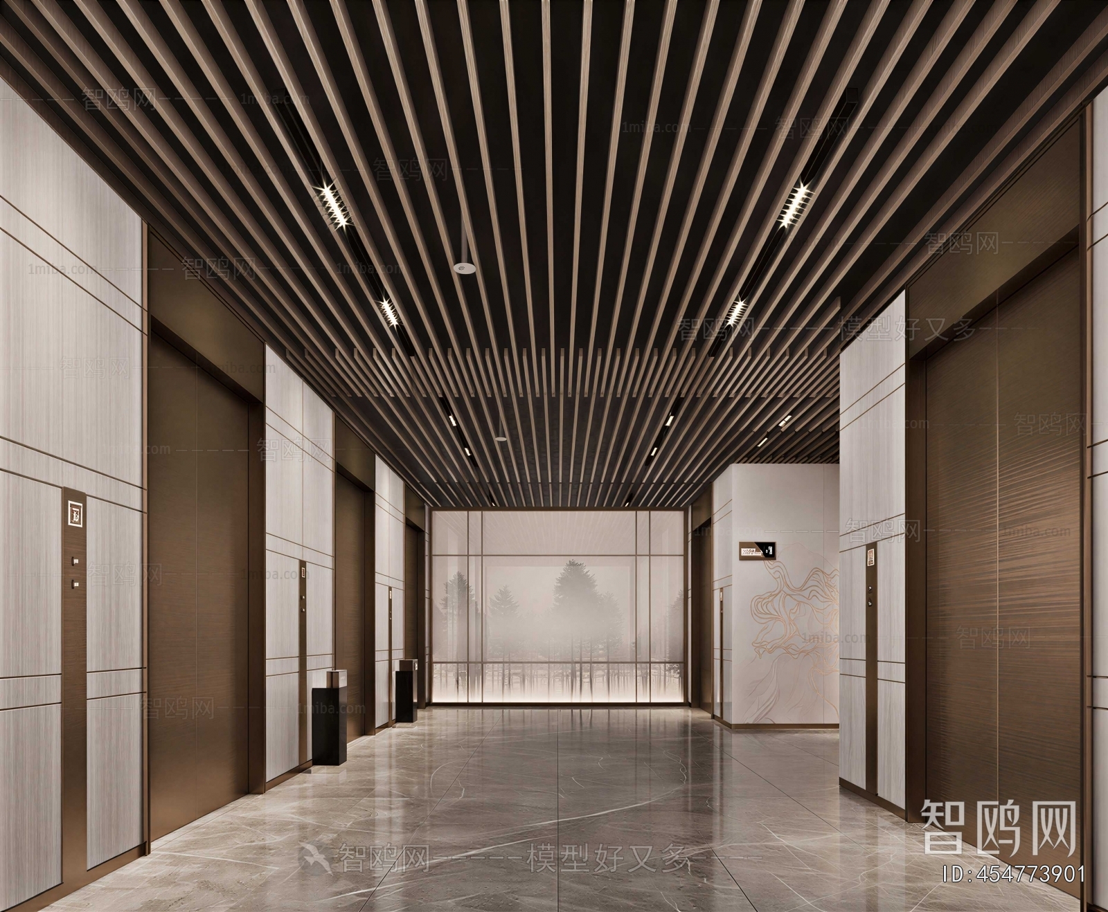 Modern Office Elevator Hall