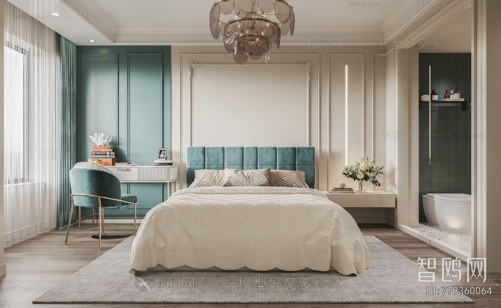Simple European Style Bedroom