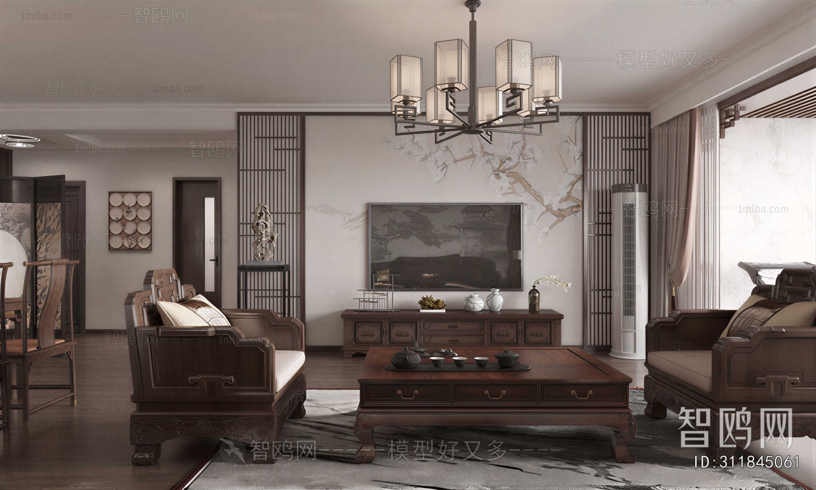 New Chinese Style A Living Room