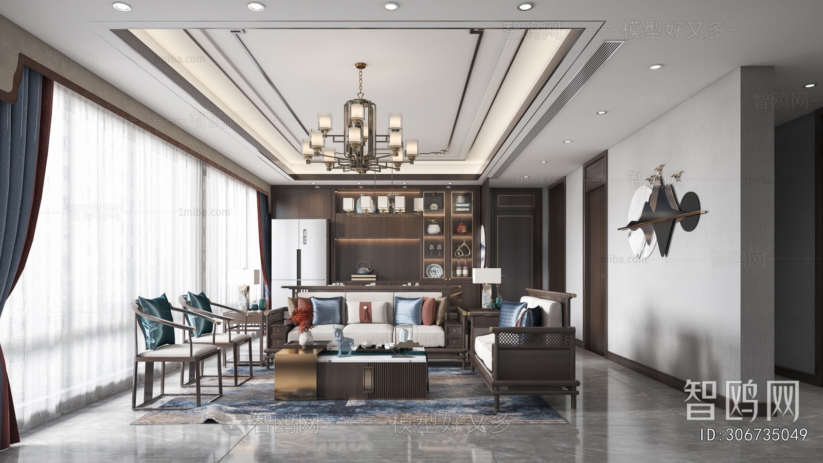 New Chinese Style A Living Room