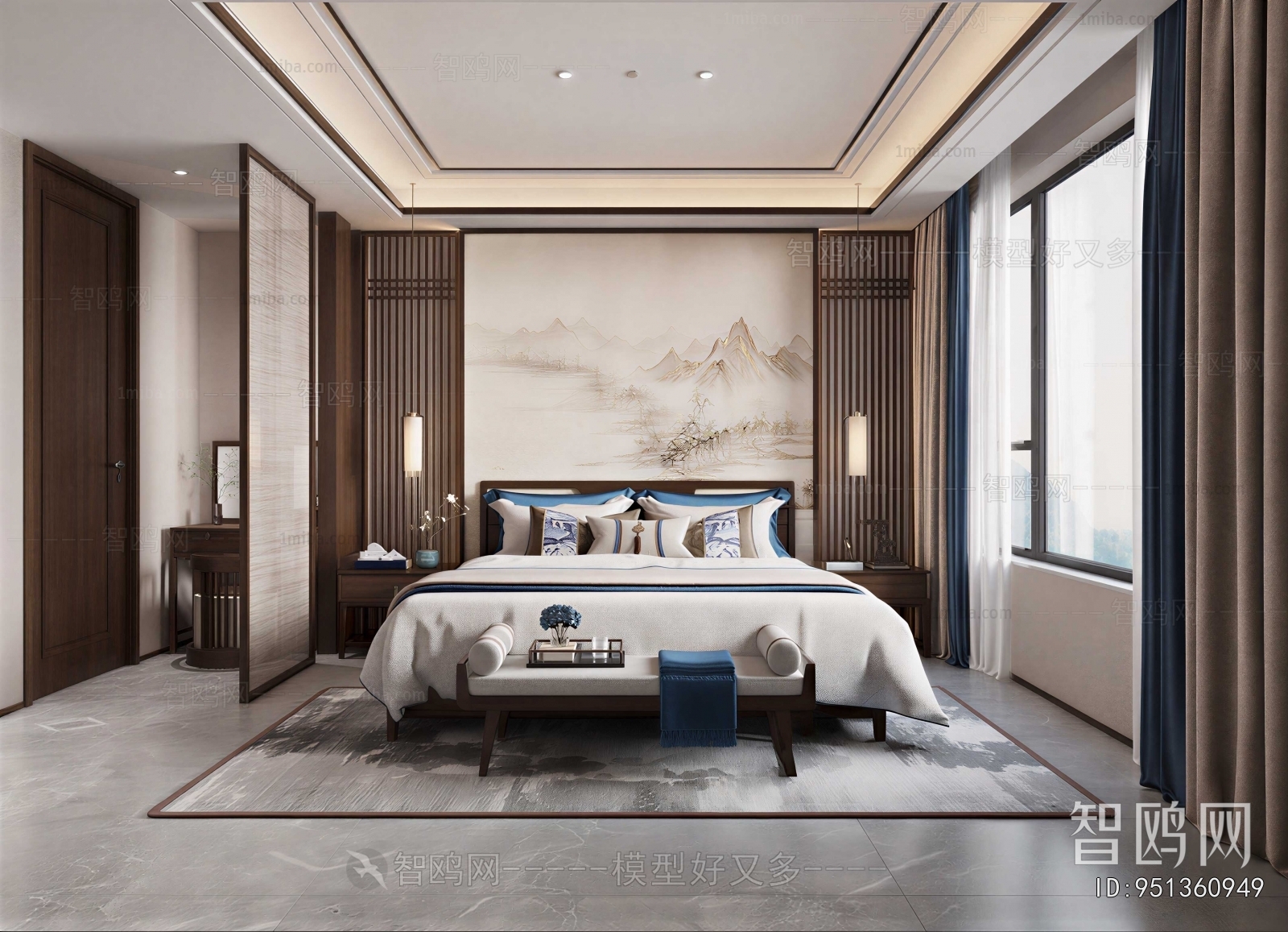 New Chinese Style Bedroom