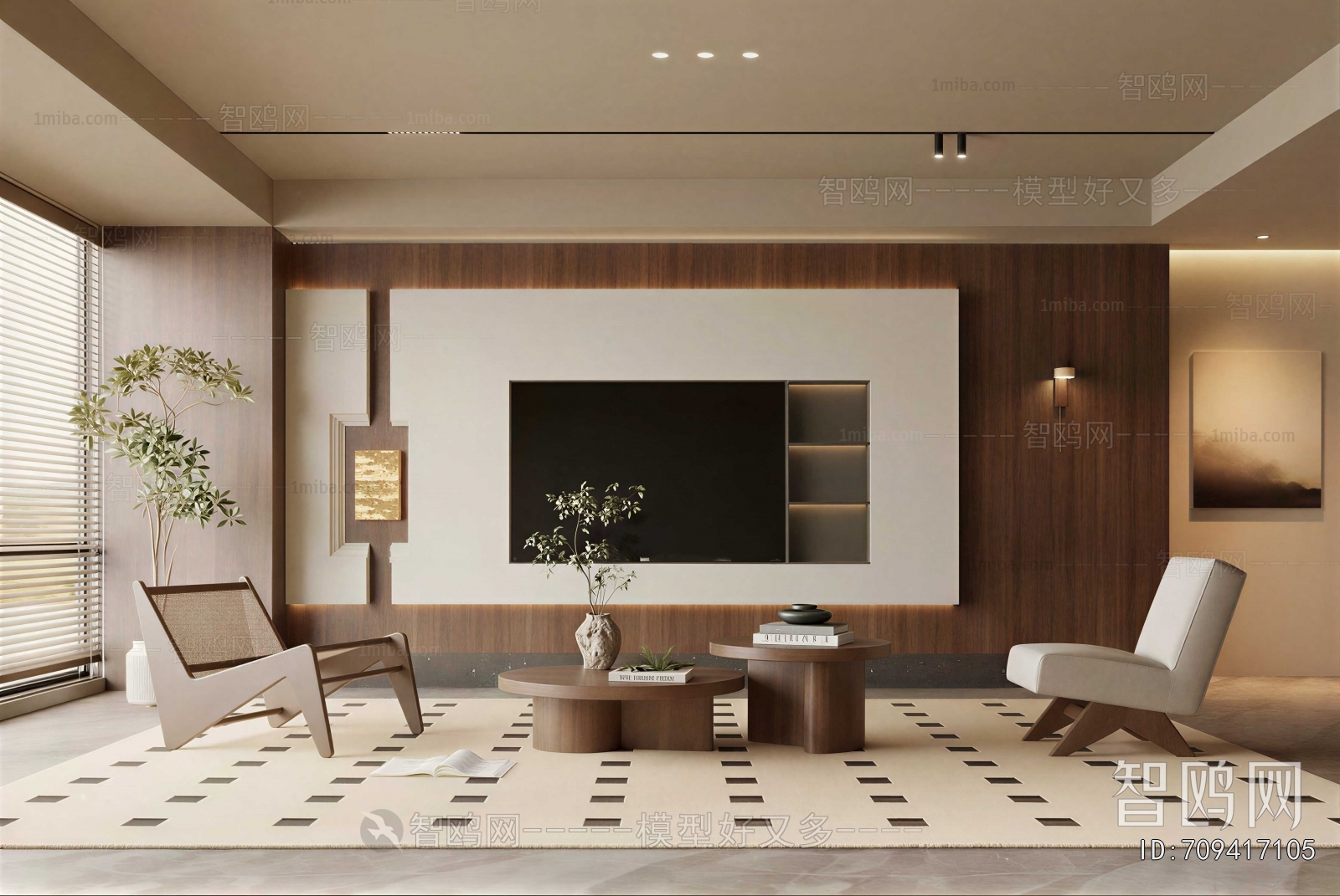 Modern Wabi-sabi Style A Living Room