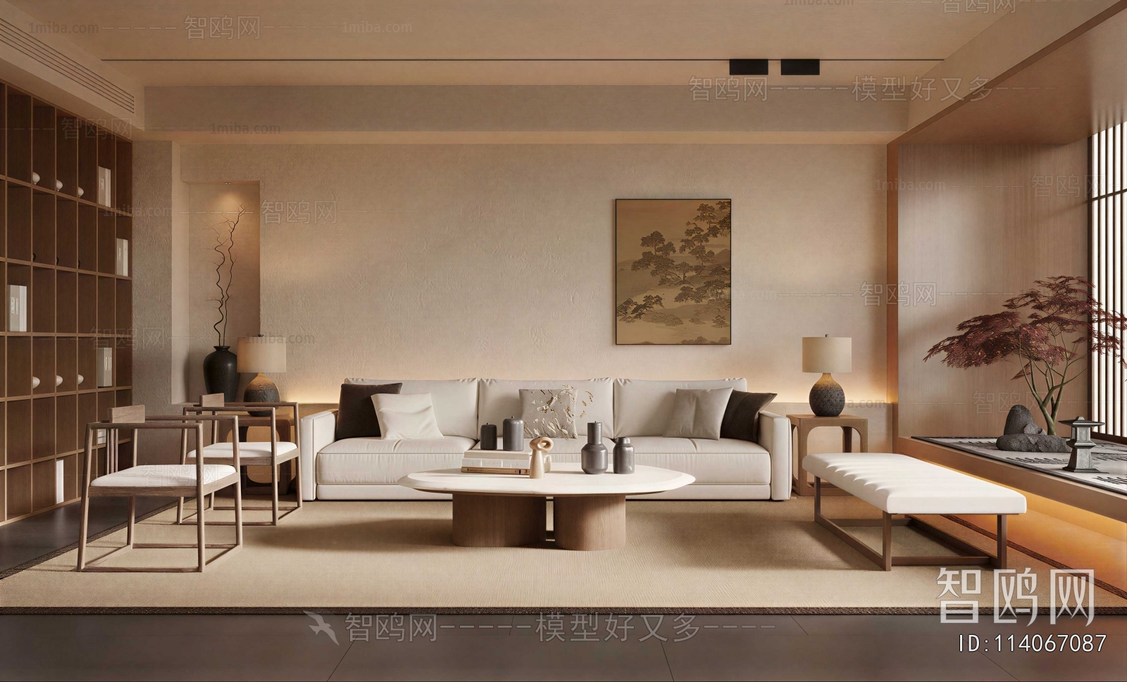 New Chinese Style A Living Room