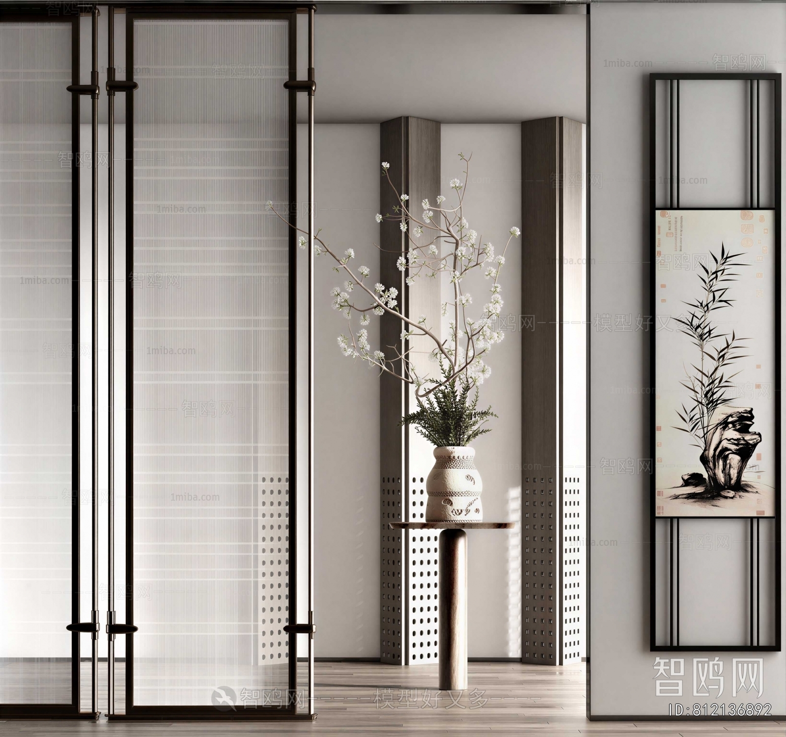 New Chinese Style Sliding Door