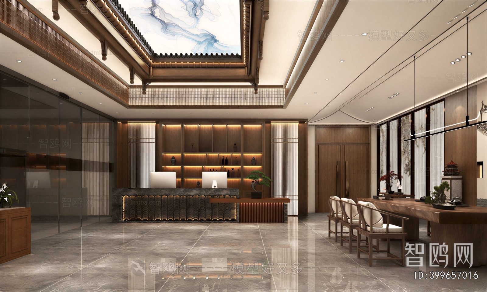 New Chinese Style Office Reception Desk
