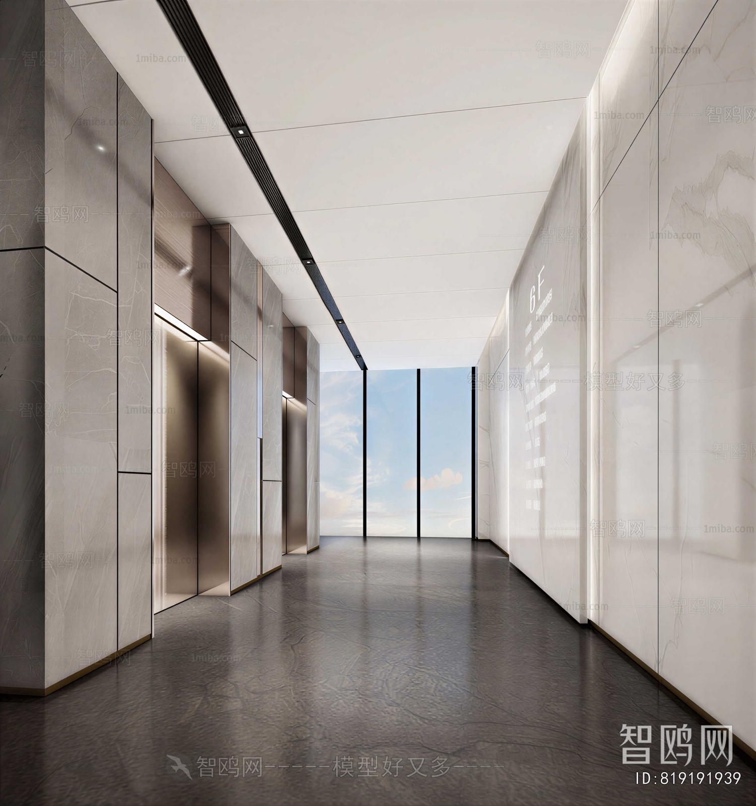 Modern Office Elevator Hall