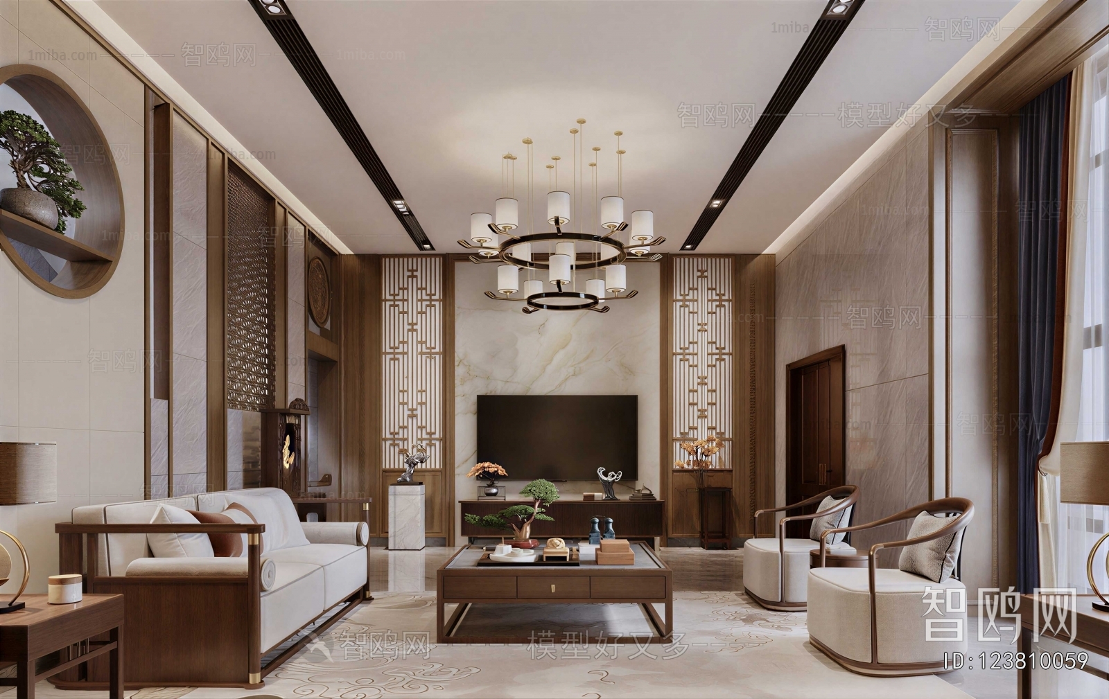 New Chinese Style A Living Room